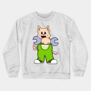 Cat as Craftsman with Wrench Crewneck Sweatshirt